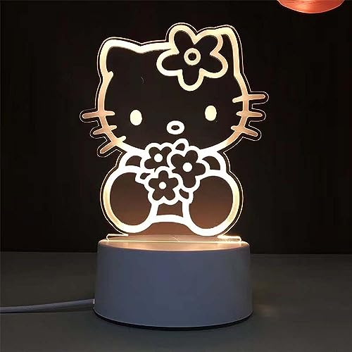 3D Cartoon LED Desk Lamp - 3 Color Change Decor Night Light for Women, Teens, Boys, Girls - Kawaii Acrylic Sleep Light