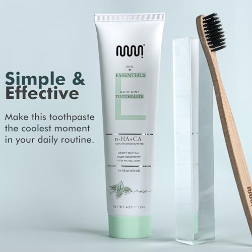 Mastermedi Fluoride Free Nano Hydroxyapatite Toothpaste for Sensitive Teeth and Whitening – Dentist Recommended, SLS Fre