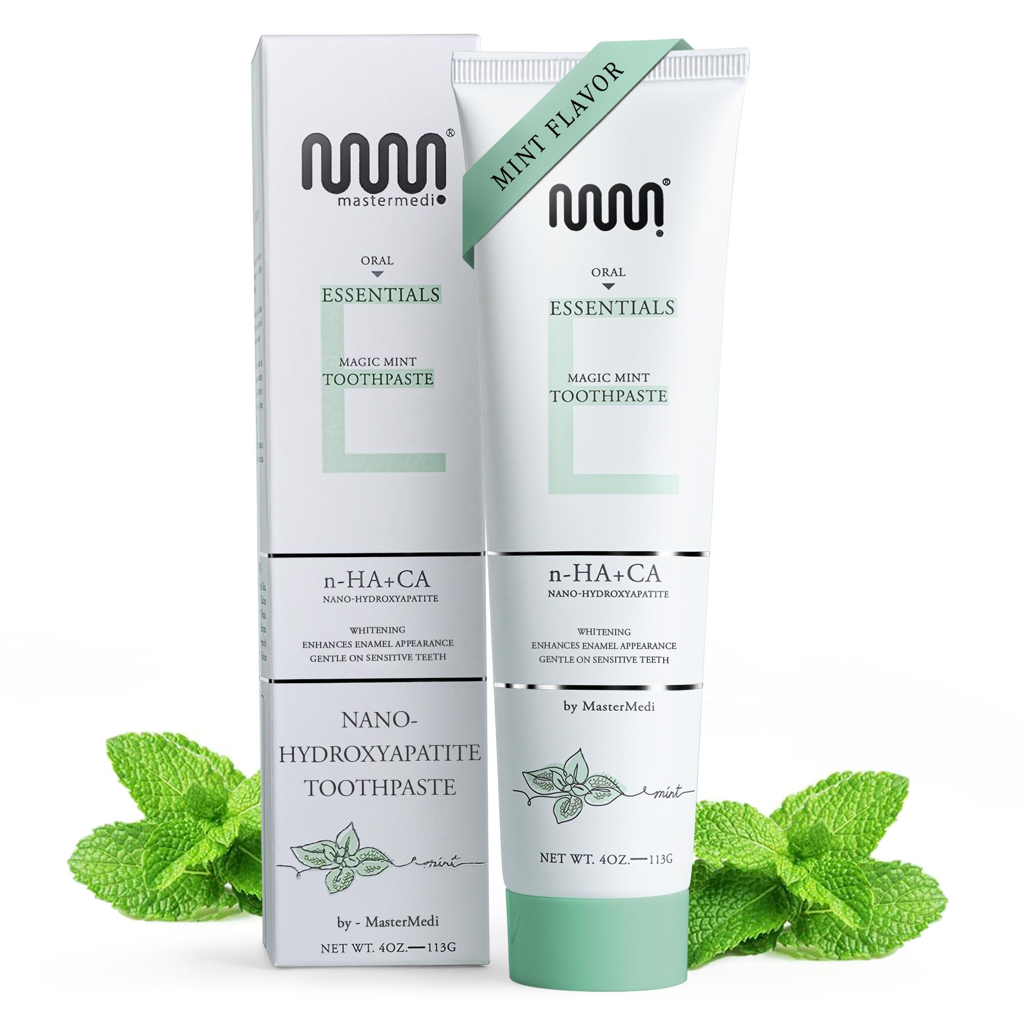 Mastermedi Fluoride Free Nano Hydroxyapatite Toothpaste for Sensitive Teeth and Whitening – Dentist Recommended, SLS Fre