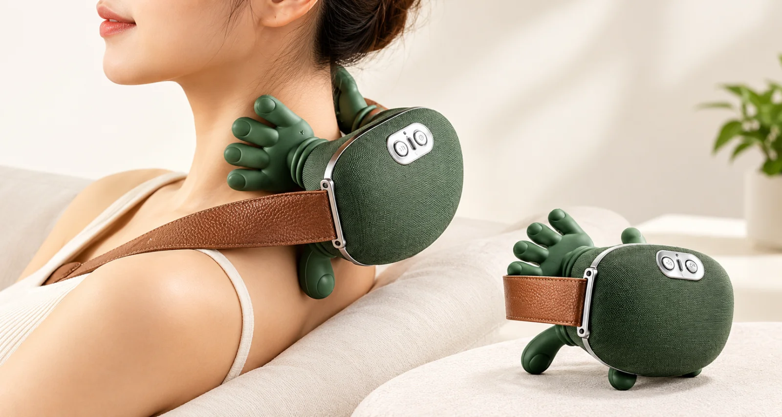 Rechargeable Green Neck & Shoulder Massager